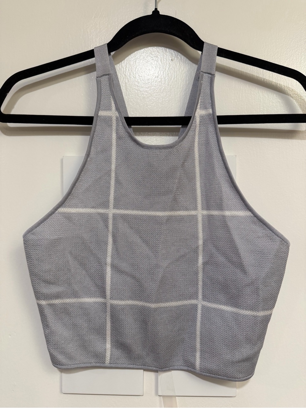 C/MEO Collective Silver-Gray Knit Crop Tank